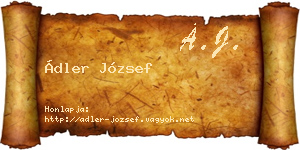 Ádler József névjegykártya